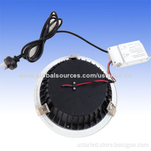 Dimmable 30W COB LED downlights, CRI>80, with exterior driver, plug, CE and RoHS, 2yrs guarantee